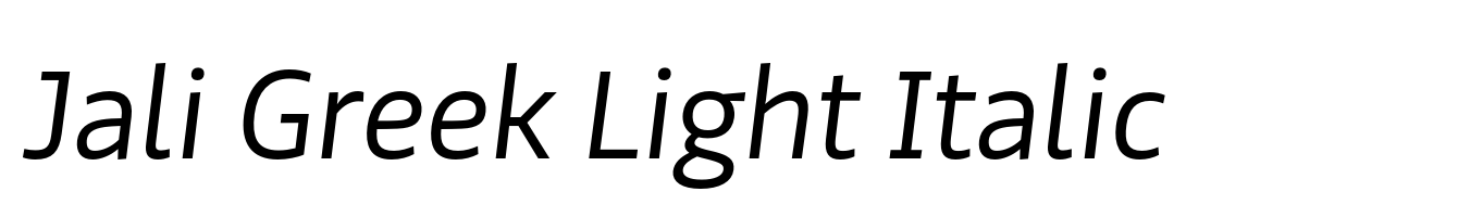 Jali Greek Light Italic